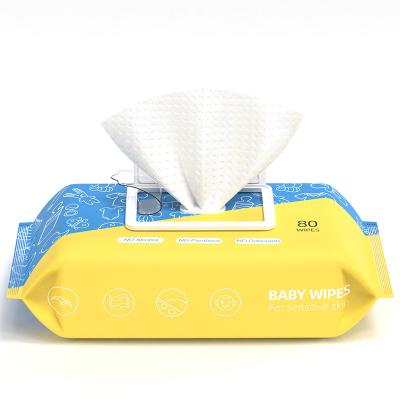 China Eco-friendly Disposable Organic Biodegradable Nature Custom Spunlace Water Cotton Baby Wipes 100% Wet Cotton Baby Wipes for sale