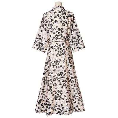 China Wholesale Anti-Static Summer Long Sleeve Girls Floral Casual Dresses With Side Pockets for sale