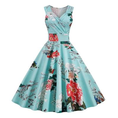 China 2023 Anti-Static Hot Selling Customized Ladies Casual Vintage Elegant Floral Printed Dresses for sale