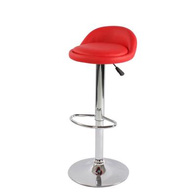 China Chrome Round Base Faux Leather Bar Stool Counter Contemporary Silver Modern Kitchen Adjustable Barstools Umpire Chair for sale