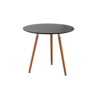 China MDF Best Price Durable Dining Room Furniture Home Living Room Modern Kitchen 3 beech legs MDF Top Small Round Dining Table for sale