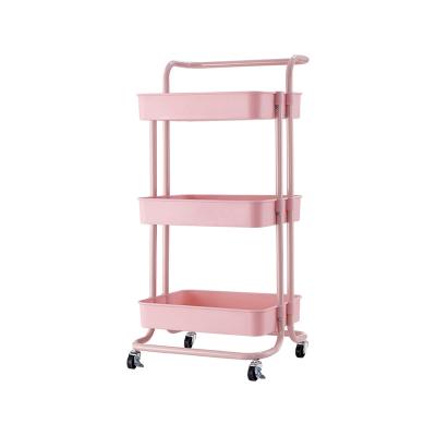 China Sustainable Wholesale Hot Sale Trolley Iron Kitchen Garden Furniture Shelf Iron Pipe Shelves Rack for sale