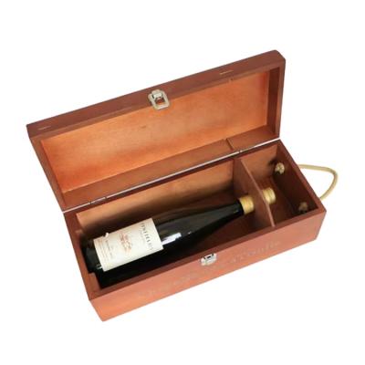 China Recycled Materials Liquor Box Custom High End Wine Bottle Packaging Wooden Wine Box for sale