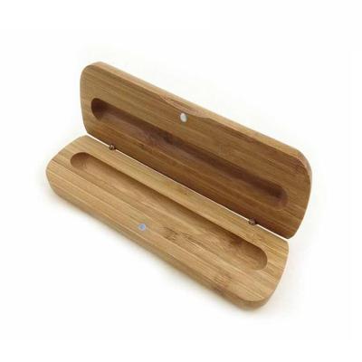 China Handmade Stylish Bamboo Pen Protection Box Gift Wooden Pencil Case Box With Lock for sale