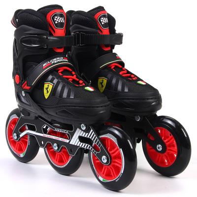 China Wholesale PU Inline Skates 110MM 3 Large PU Wheels Roller Skates Patinas Adjustable Size Shoes for sale