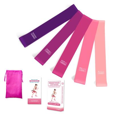 China Wholesale Polyester Fabric Latex Set 5 Fitness Bands Resistance Exercise Bands With Instruction Guide for sale