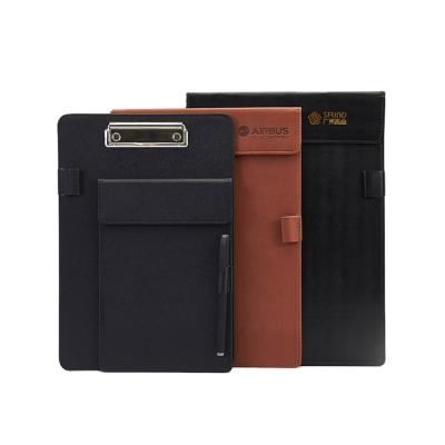 China China Factory PU Leather Office Meeting Clipboard Magnetic Expanding Paper /File Clipboard for sale