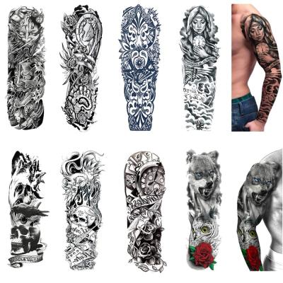 China Decorative Sticker Fashion 4C Printing Tribal Half Full Arm Sleeve Men Women Temporary Tattoo Sticker For Body Art for sale