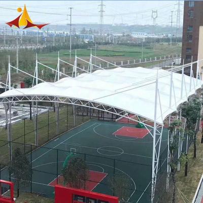 China Modern Steel Frame Q235 Y Shaped Parking Garage With PVDF Membrane Structure Shade Roof for sale