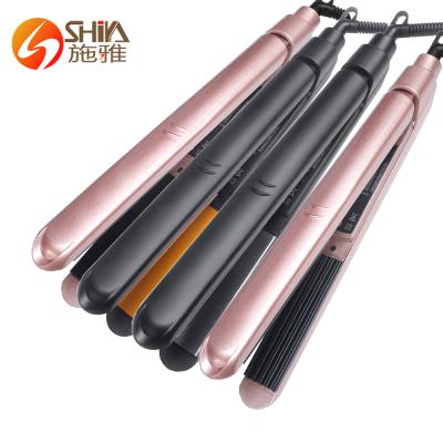 China 450 Degree Salon Outdoor Portable Titanium Hair Straightener Iron Hair Crimper Rose Gold Wave Flat Iron Hair Crimper for sale