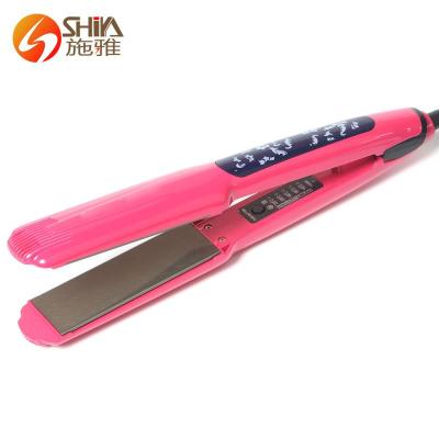 China Outdoor Korean Titanium Flat Iron Flat Hair Straightener Professional Salon Hair Curler for sale