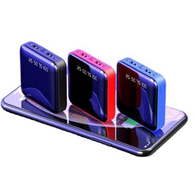 China Fast Charging Support Mini Compact Portable Mirror Power Bank 10000ma Mobile Power Supply With LED OEM ODM Customized Logo Power Bank for sale