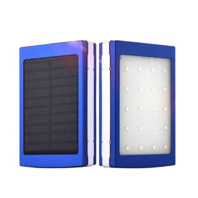 China Factory Wholesale Fast Charging Support 20000mAh Dual USB Battery Pack Outdoor Backup Solar Battery Pack With Strong Light LED Flashlight for sale