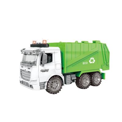 China Toy Sanitation Garbage Truck Diecast Toys with Light and Music 1:14 Friction Truck Car Toys for sale