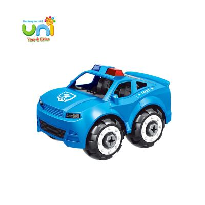 China Children's Diy Car Toys Assembly Police Car Plastic Disassembly Toy Educational Toy Car XF568834B for sale