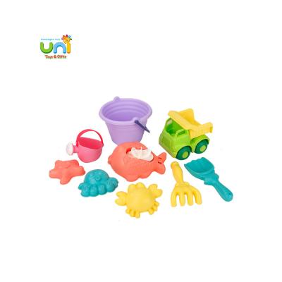 China Hot Selling 9PCS Game Plastic Bucket Beach Toys Water Toys Beach XF540549 for sale