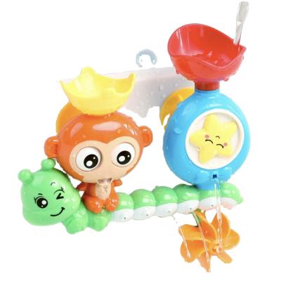 China Bath Toy Hot Plastic Baby Toy Baby Shower Set Bathtub Play Water Spray Monkey Roller Baby Bath Toys For Kids Manufacturer for sale