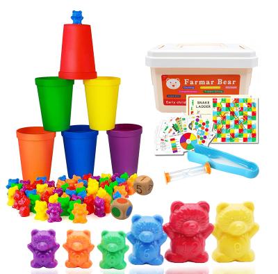 China ABS Educational Toys Rainbow Counting Bears with Matching Sorting Cups for sale