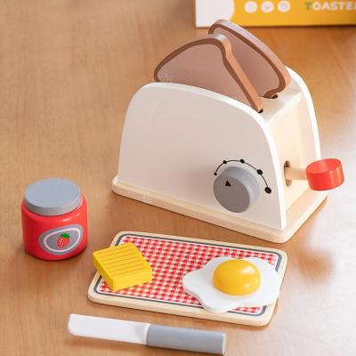 China 2021 High Quality Wooden Toy Coffee Machine Fashion Kitchen Toy Kitchen Machine New 2021 High Quality Wooden Toys Tooaster Wooden Toy Set Wooden Toy Educational for sale