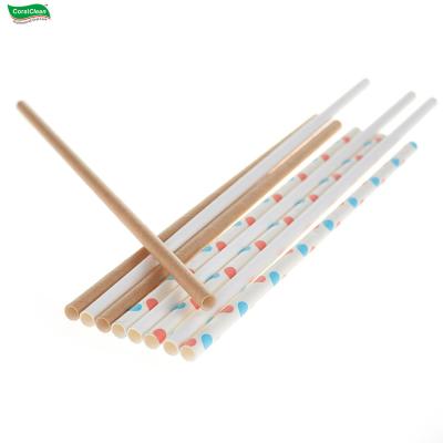 China Viable Custom Colored Disposable Wholesale Drinks Biodegradable Paper Straw for sale