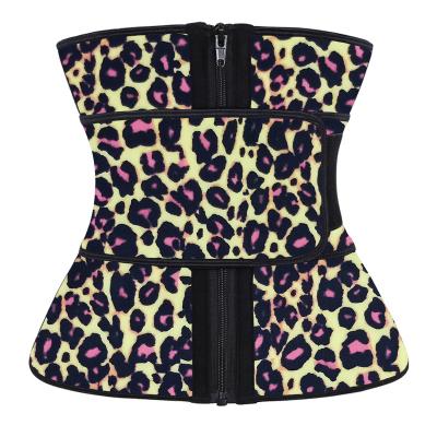 China ATBUTY Breathable Leopard Print Waist Trainer Latex Slimming Shaper Belt Tummy Control for sale