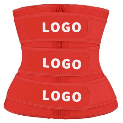 China ATBUTY 6XL Ladies Antibacterial Weight Loss Custom Color High Quality Latex Logo Color Waist Trainers Compression 3 Red Three Belt for sale