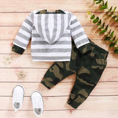 China Breathable 2021 Autumn Cotton Camo Baby Boy 2Pcs Clothes Sets Long Sleeve Hoodies+trousers Toddler Boy Clothing Sport Outfits Infant Costume for sale