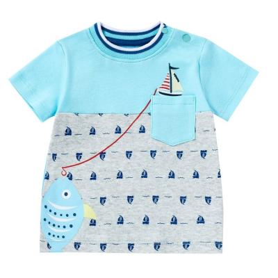 China New Vintage Design Printing Fashion High Quality Wholesale Sets Kids Boys Clothes T-shirt for sale