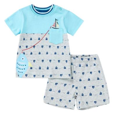 China Vintage summer print pure cotton design and comfortable 2021 kids boutique clothing sets for sale