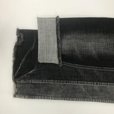 China Black Breathable Sulfur Color Ombre Dobby Jacquard Denim Fabric With Polyester Comfort Stretch for sale