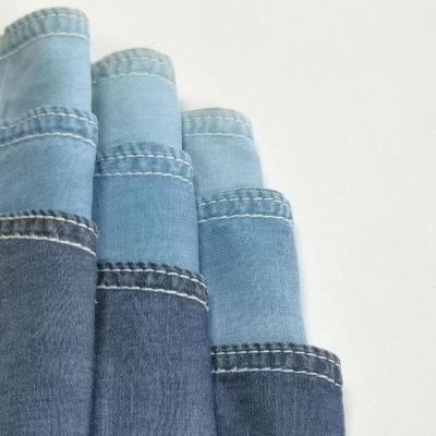 China Breathable Wholesale Cotton 5.8oz Soft Hand Feel Lightweight Denim Fabric For Shirt for sale