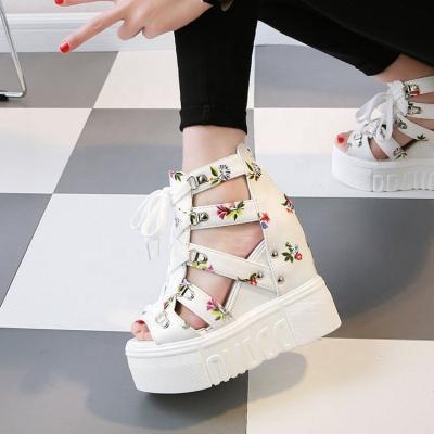 China SHOCK ABSORBING Skyline High Quality Design 2022 New Women's Heels Ladies Flower Flat Wedge Heel Sandals Shoes For Women And Ladies for sale