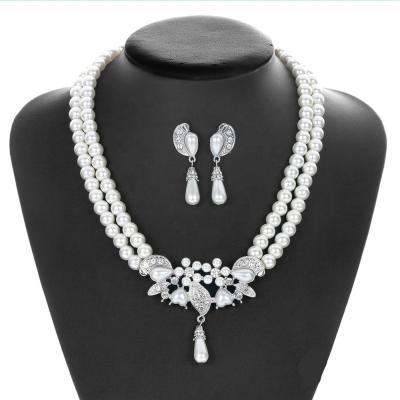 China Trendy Horizon New Arrival Jewelry Zirconia Set Freshwater Pearl Necklace Jewelry Sets Bridal Wedding Jewelry Sets For Women for sale