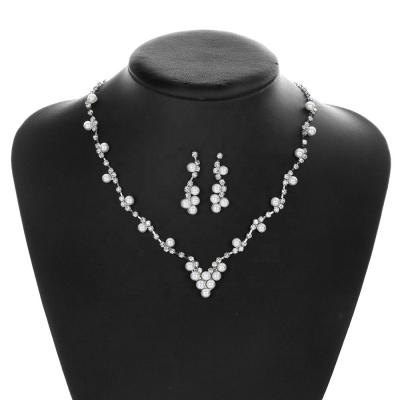 China Hot Selling Freshwater Horizon Pearl Necklace Jewelry Sets TRENDY With Zircon Necklaces And Earrings Wedding Jewelry Sets for sale