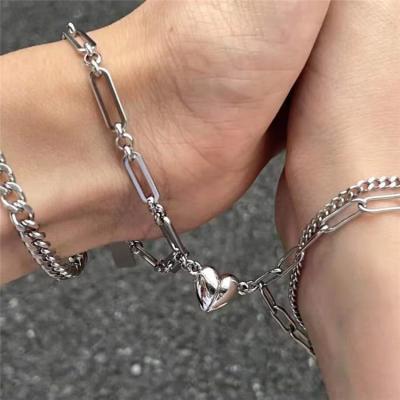 China Skyline FASHIONABLE Fashion Bracelet Lucky Men's Bracelets Stainless Steel Valentine's Day Couples Gift Bracelet Silver Box for sale