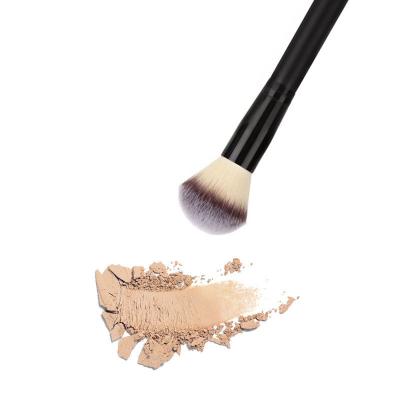 China Large Flat Brush Foundation Brush Pink Single Curved Private Label Synthetic Kabuki Peached Foundation Blending Brush for sale