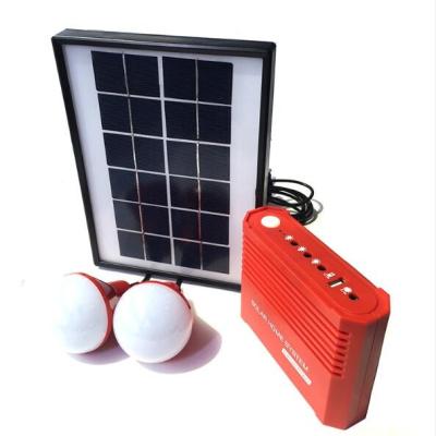 China Mini Residential Portable Camping Kit 5w Solar Power Rechargeable Led Solar Lighting System With 3pcs Led Bulbs for sale