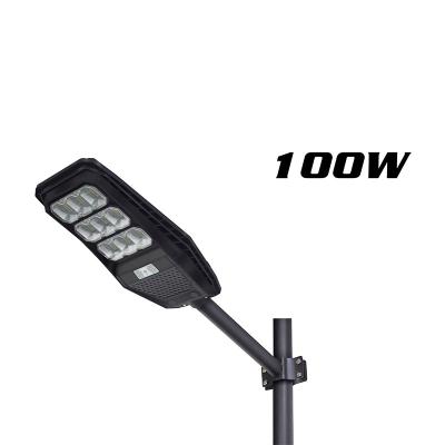 China 2021 New Product 100W ROAD Power Integrated Post All In One Solar Motion LED Street Light Outdoor Automatic Road Light for sale