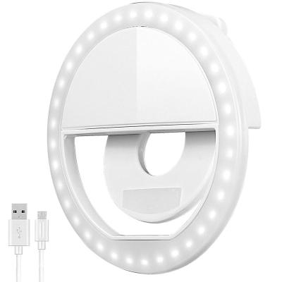 China Residential Portable Rechargeable USB LED Selfie Ring Light For Mobile for sale