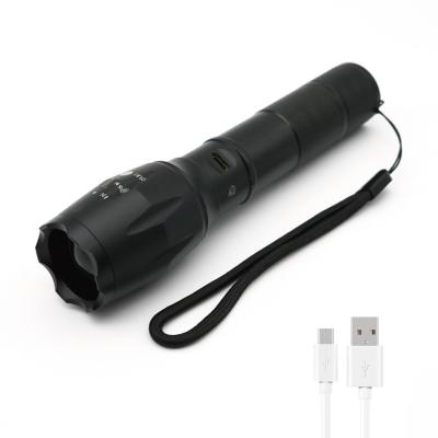 China Emergency Xml T6 Aluminum Alloy 10w LED Torch Flashlight Tactical Torch USB Rechargeable Multifunction for sale