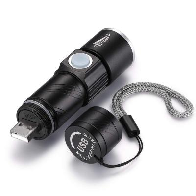 China Mini USB Rechargeable Zoom Bike Bicycle LED Flashlight Waterproof for sale