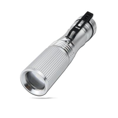 China Aluminum Led Zoom Torch Flashlight Torch , Cheap Mini Light Torch With Clip for sale