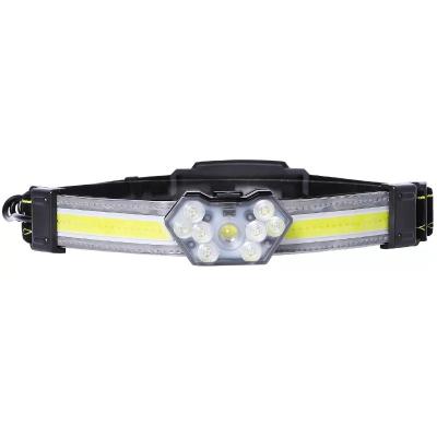 China 2022 Beam Fishing Head Lamp New 270 Wide Bright Waterproof LED Headlamp COB Rechargeable Flashlight for Running Camping for sale