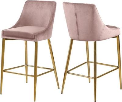 China Modern bar chair bar stool with velvet back and gold plated seat legs for sale