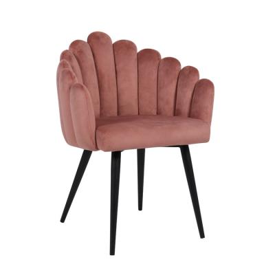 China Nordic Modern Simple Luxury Living Room Furniture Multi-stage Use Metal Velvet Chair Finger Pilou Finger Pilou Dressing Chair Nordic Modern Simple Luxury Living Room Furniture Soft Pink for sale