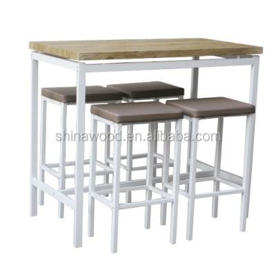 China Nordic Multi-scene use dining table MDF top table and 4 chairs combine table and chair for sale