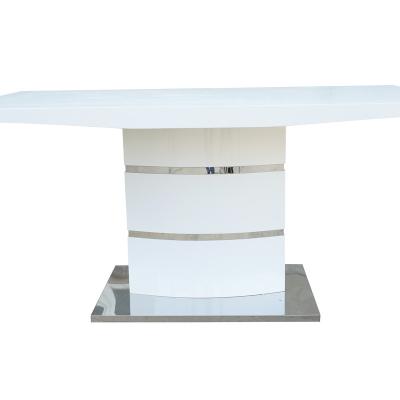 China Modern Extendable Table Glossy Tempered Glass Extendable Convenient Foldable Tall Table for sale