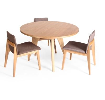 China (Other) rustic antique adjustable round wooden dining table sets with chairs for sale