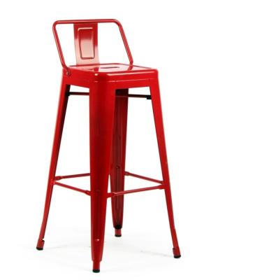 China Multi-scene Use Modern Bar Stool Red Metal High Bar Chair for sale