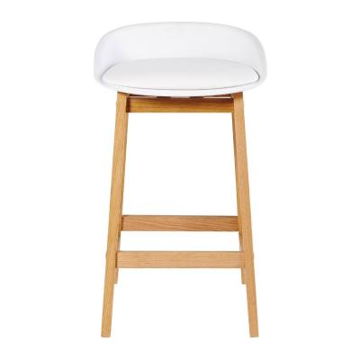 China Multi-scene Use Bar Stool Fabric Leather Fabric Hotel Apartment Wooden Legs Single Bar Chair for sale